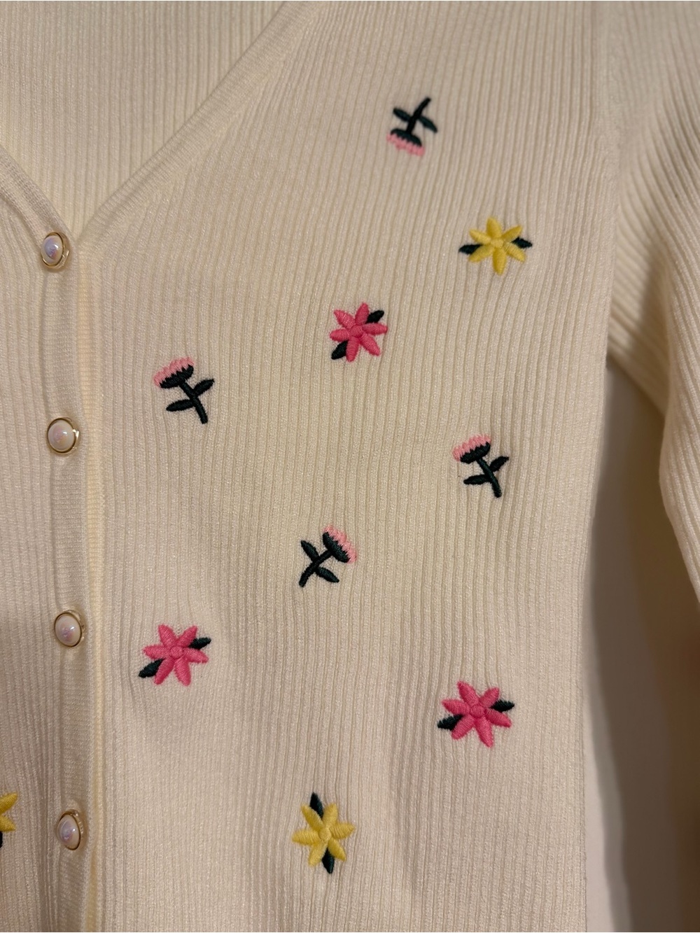 Willow & Wind Embroidered Flowers Cardigan (Small) - Picture 3 of 6